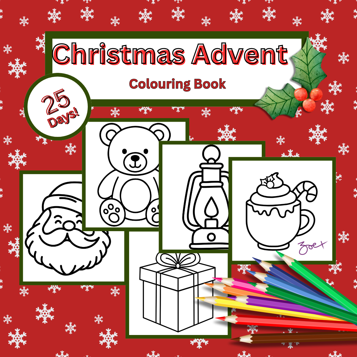 Advent Calendar Colouring Book