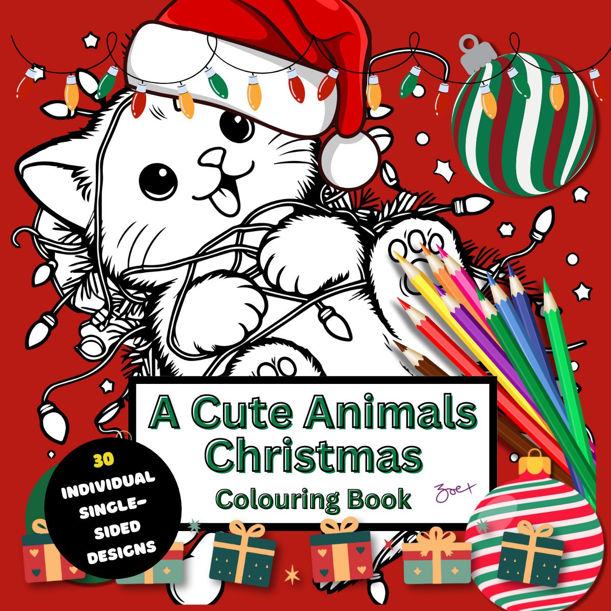 Cute Animals Christmas Colouring Book