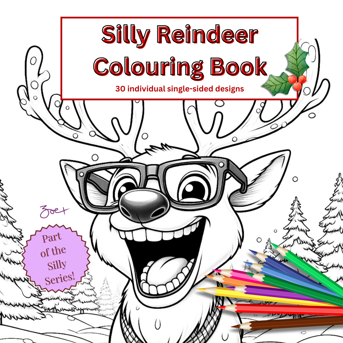 Silly Reindeer Colouring Book