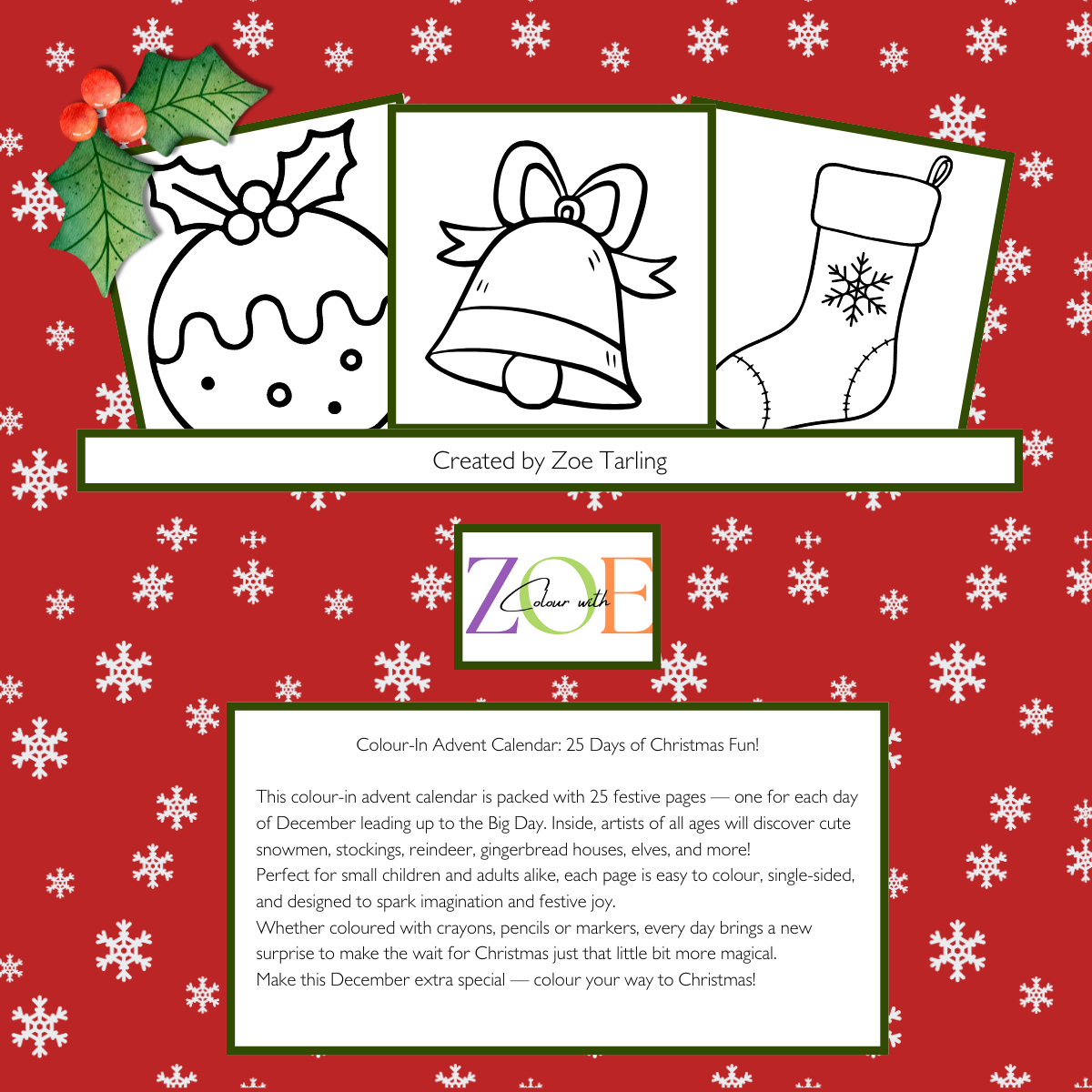 Advent Calendar Colouring Book