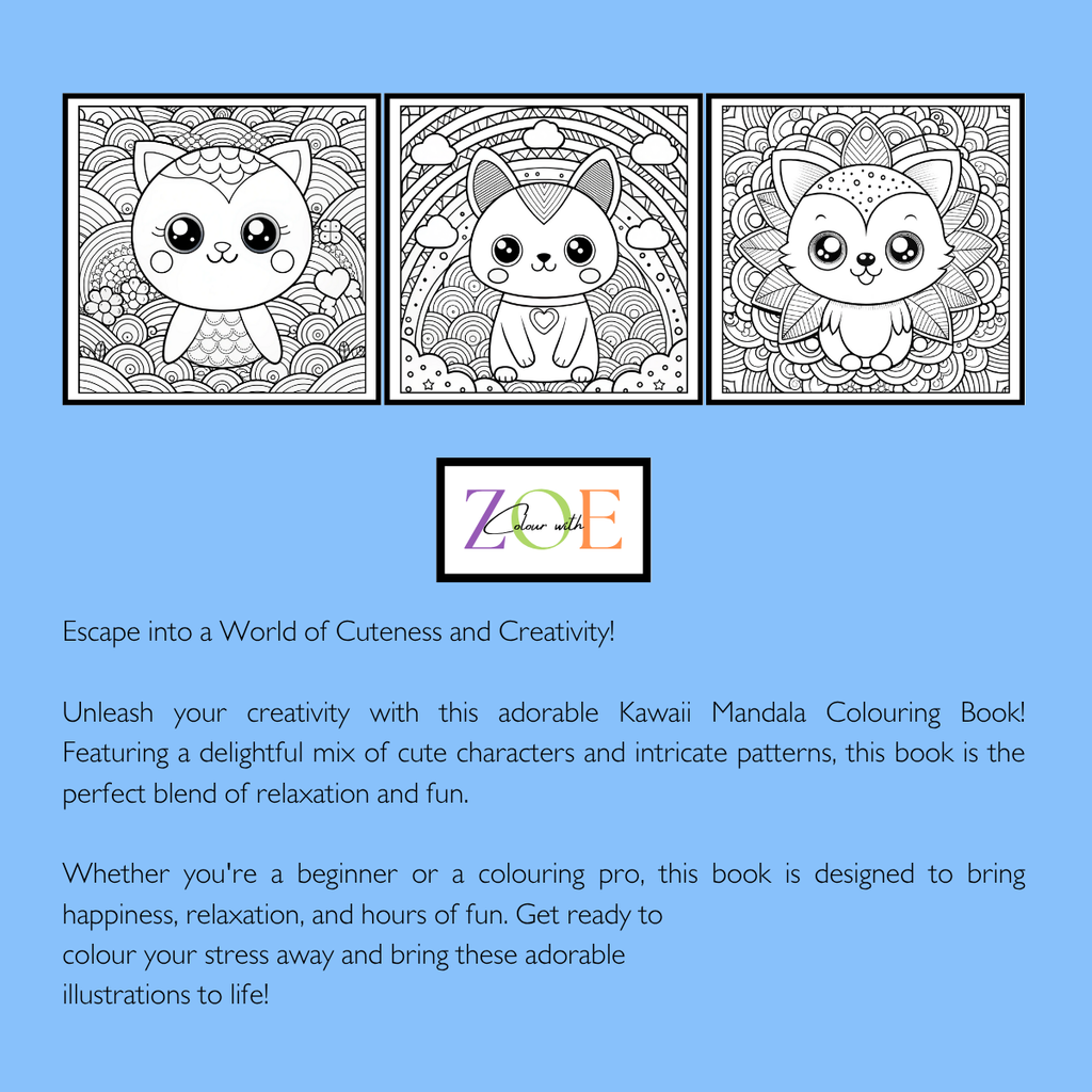 Kawaii Mandala Colouring Book
