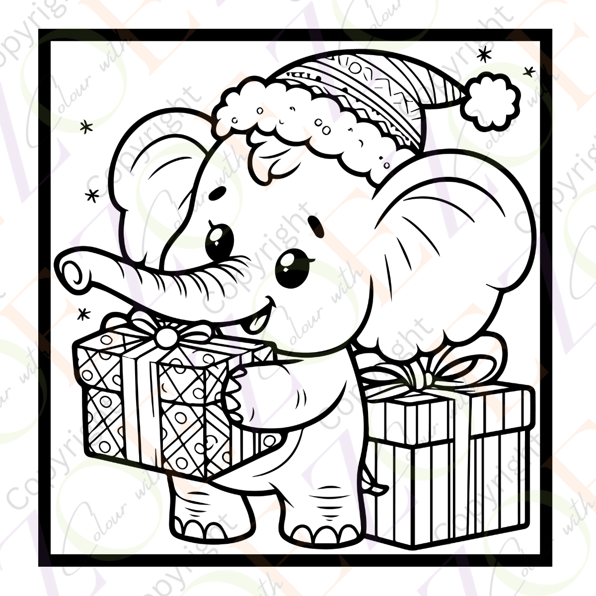 Cute Animals Christmas Colouring Book