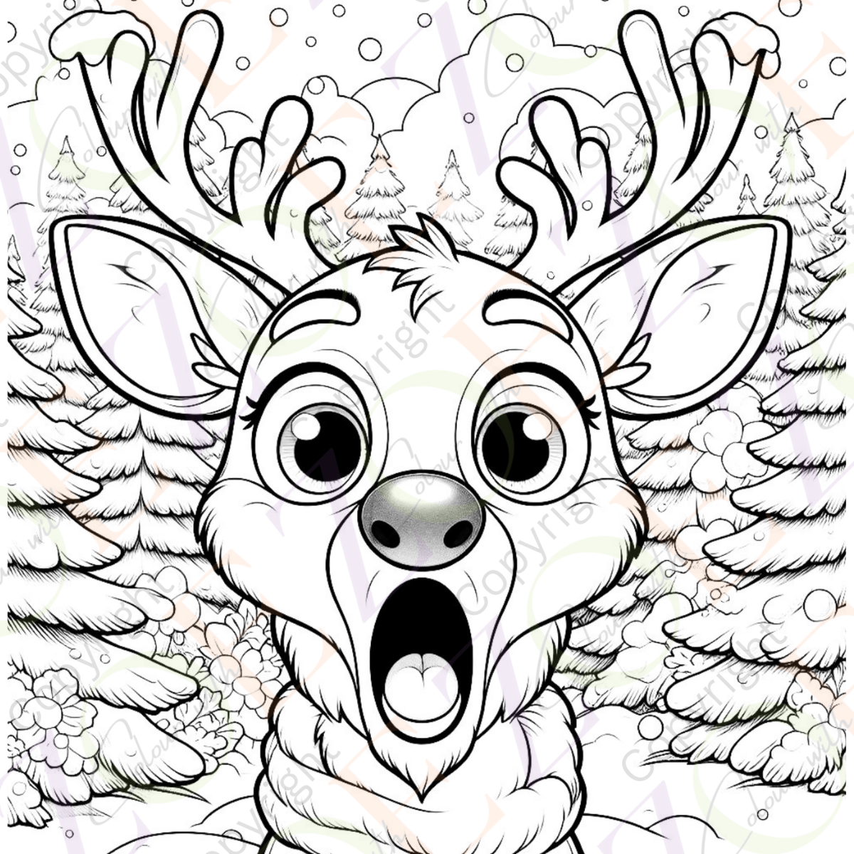Silly Reindeer Colouring Book