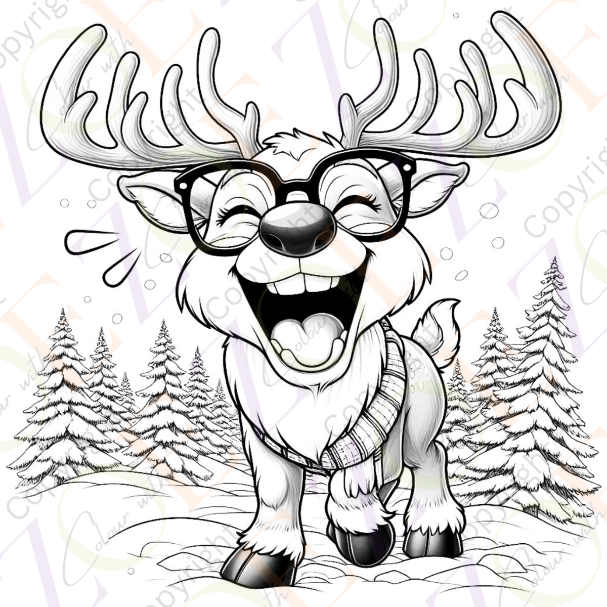 Silly Reindeer Colouring Book