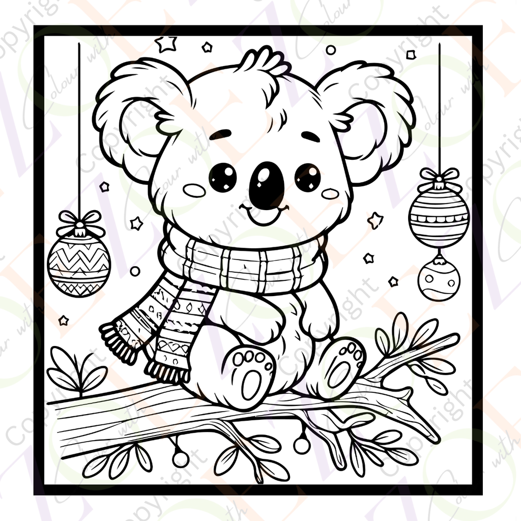 Cute Animals Christmas Colouring Book