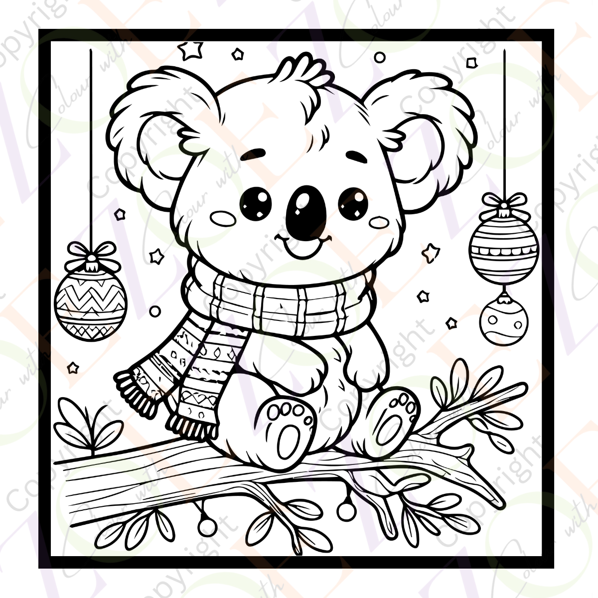 Cute Animals Christmas Colouring Book