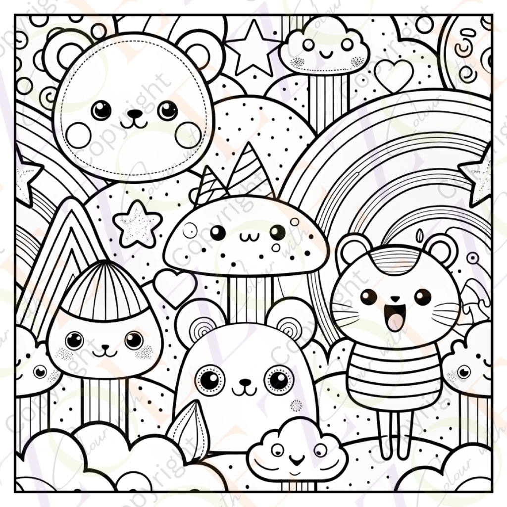 Kawaii Mandala Colouring Book