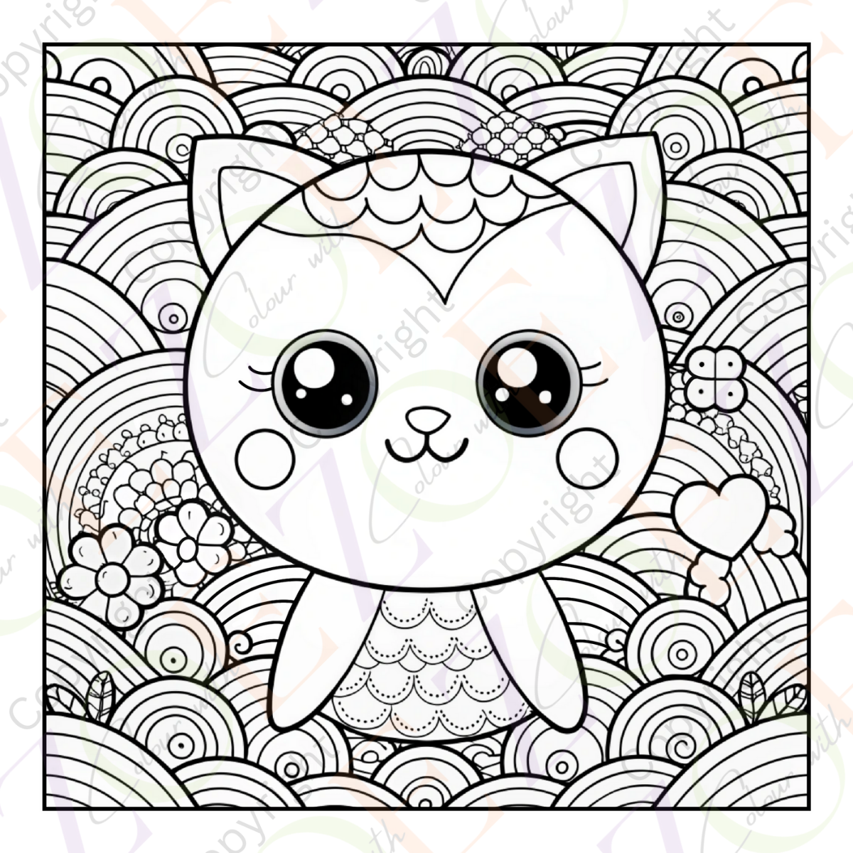 Kawaii Mandala Colouring Book