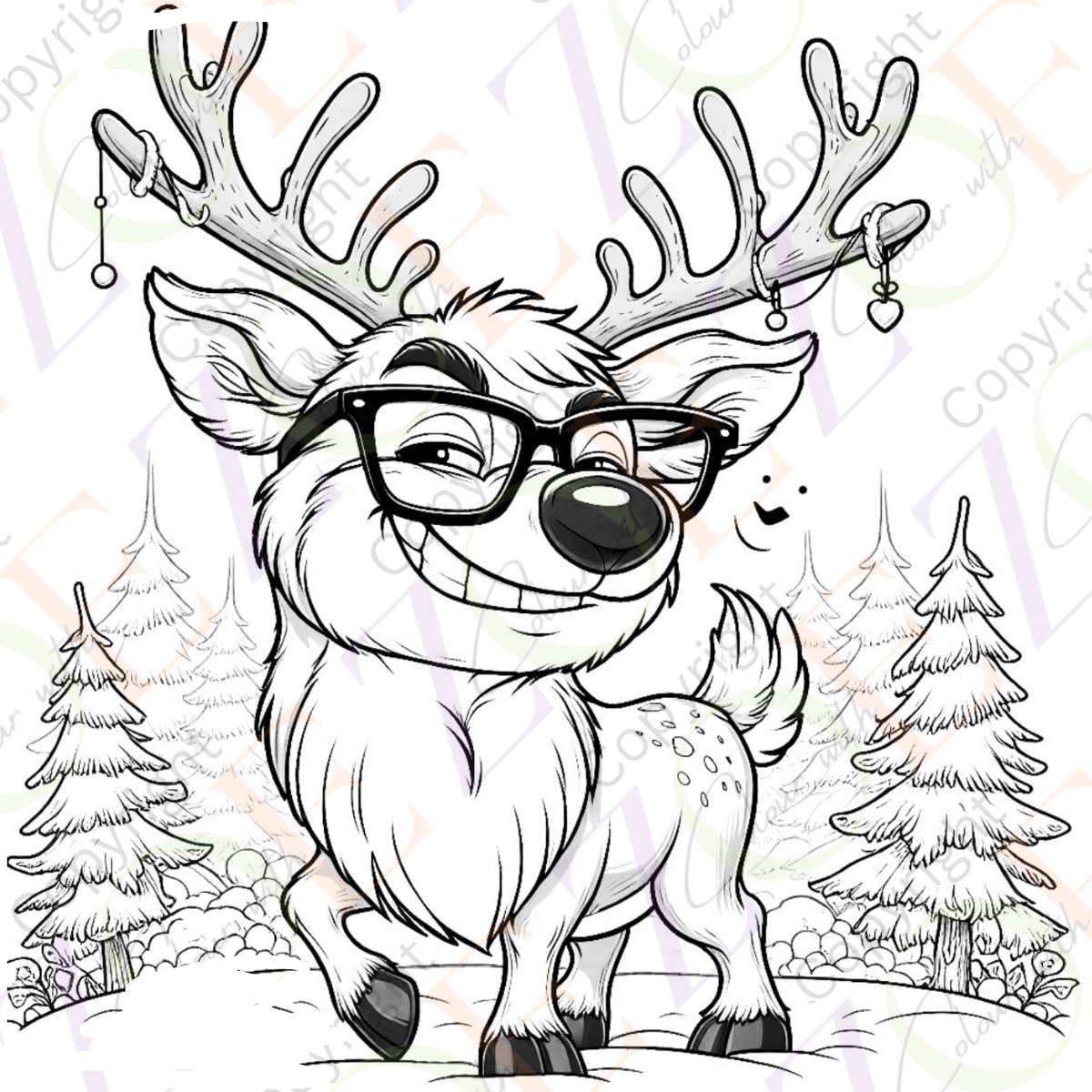 Silly Reindeer Colouring Book
