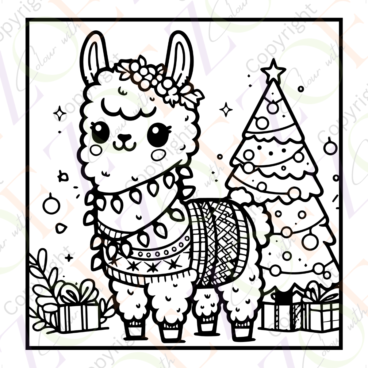 Cute Animals Christmas Colouring Book