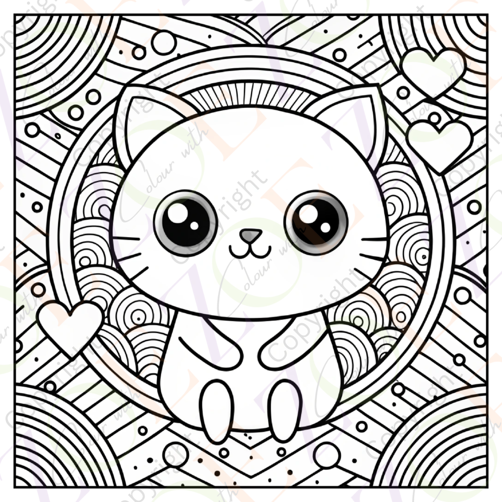 Kawaii Mandala Colouring Book